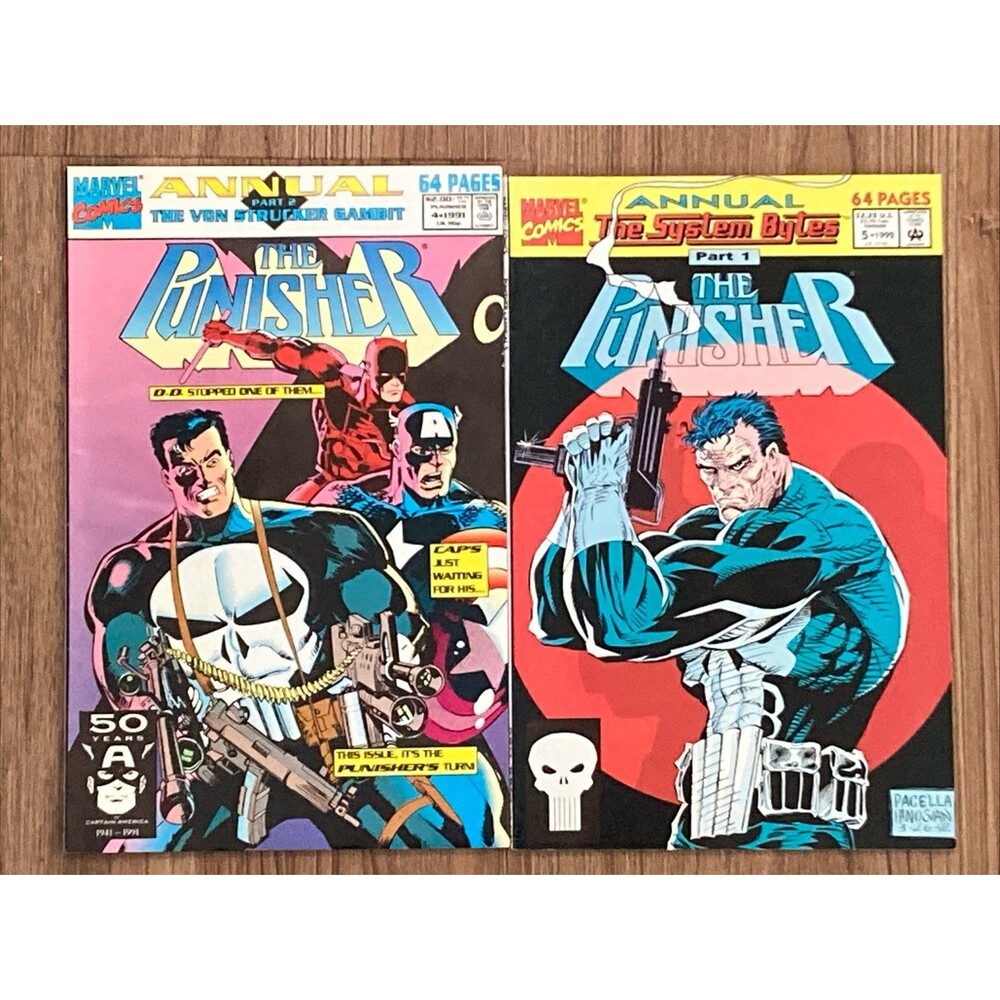 The Punisher Annual No. 4 & 5 Lot (1991/92) Von Strucker Gambit, System Bytes